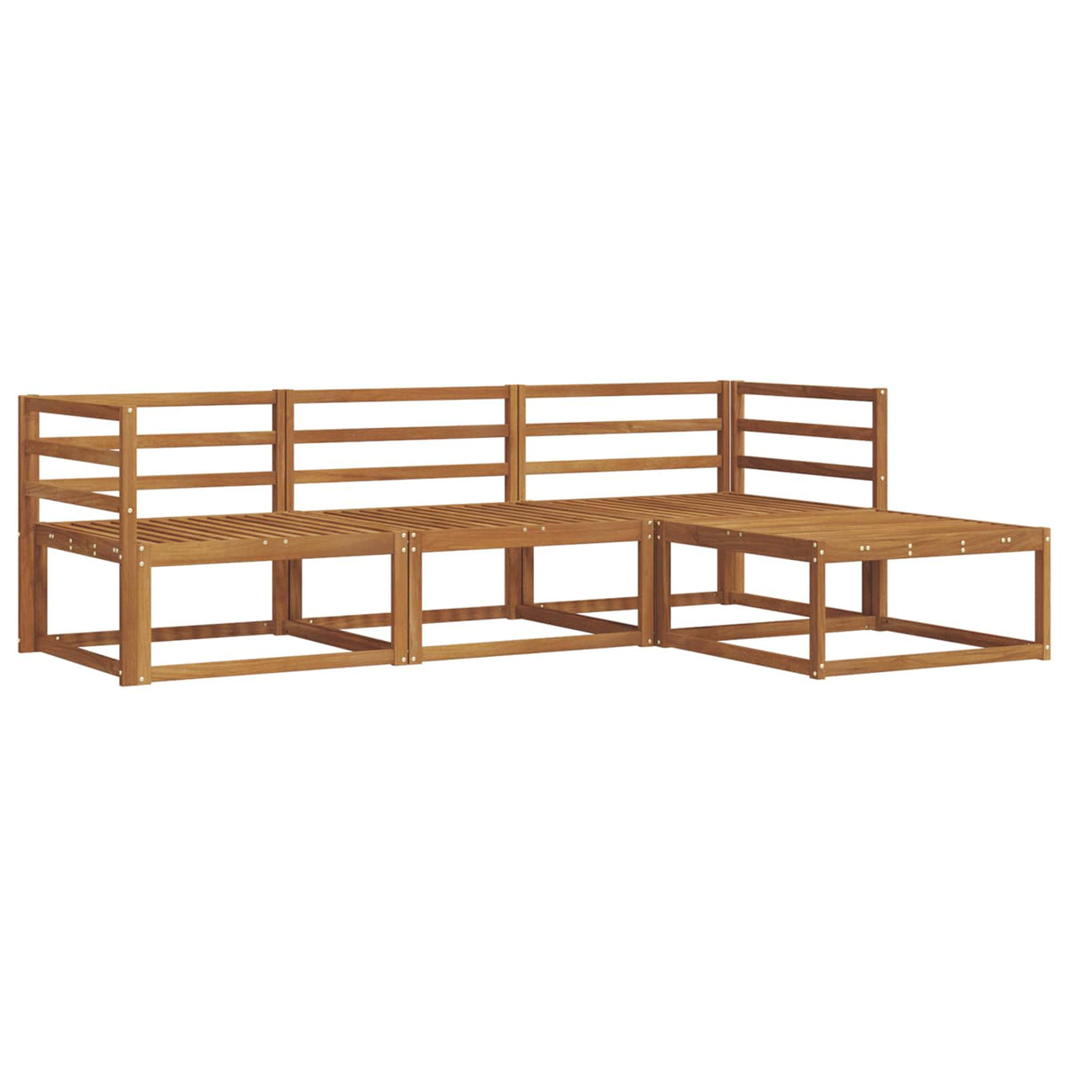 Set vanjskih sofa 4 pcs Prirodna Čvrsto drvo akacije