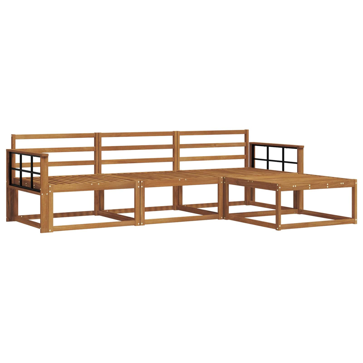 Set vanjskih sofa 4 pcs Prirodna Čvrsto drvo akacije