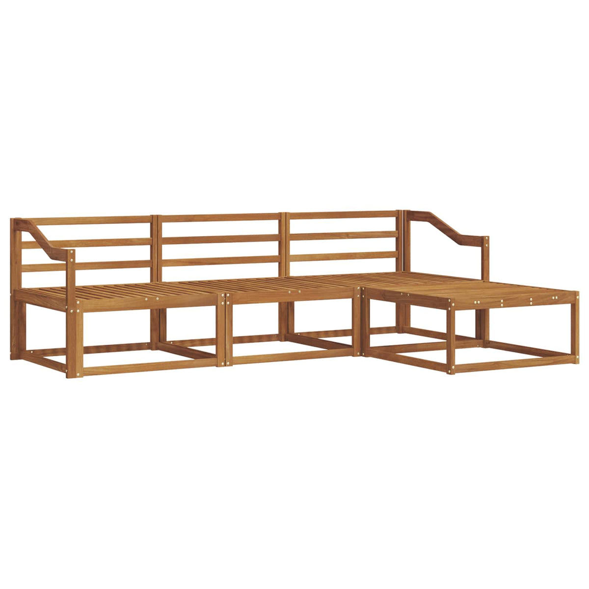 Set vanjskih sofa 4 pcs Prirodna Čvrsto drvo akacije