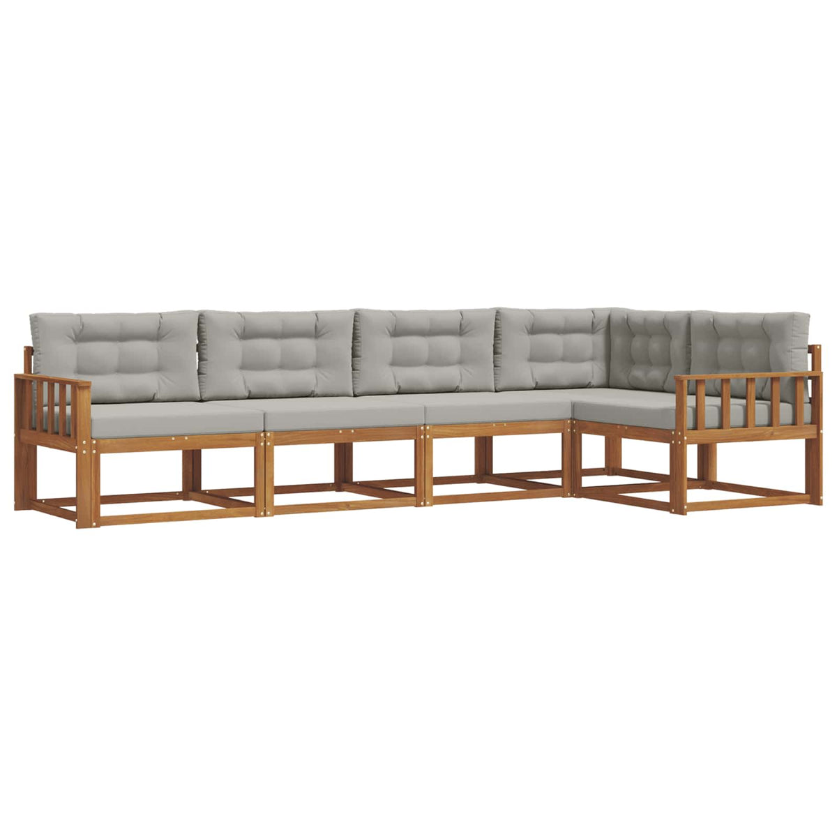 Set vanjskih sofa s jastukom 5 pcs Prirodna i svjetlosiva
