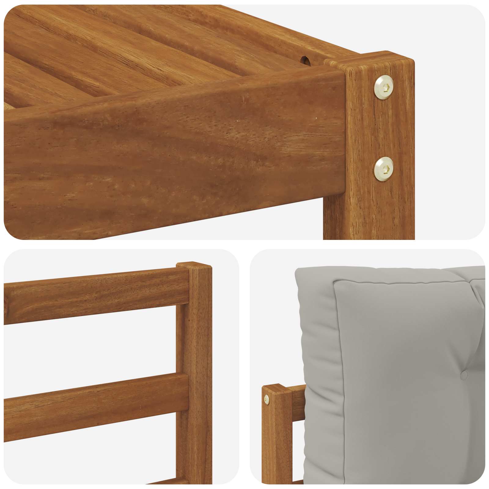 Set vanjskih sofa s jastukom 6 pcs Prirodna i svjetlosiva