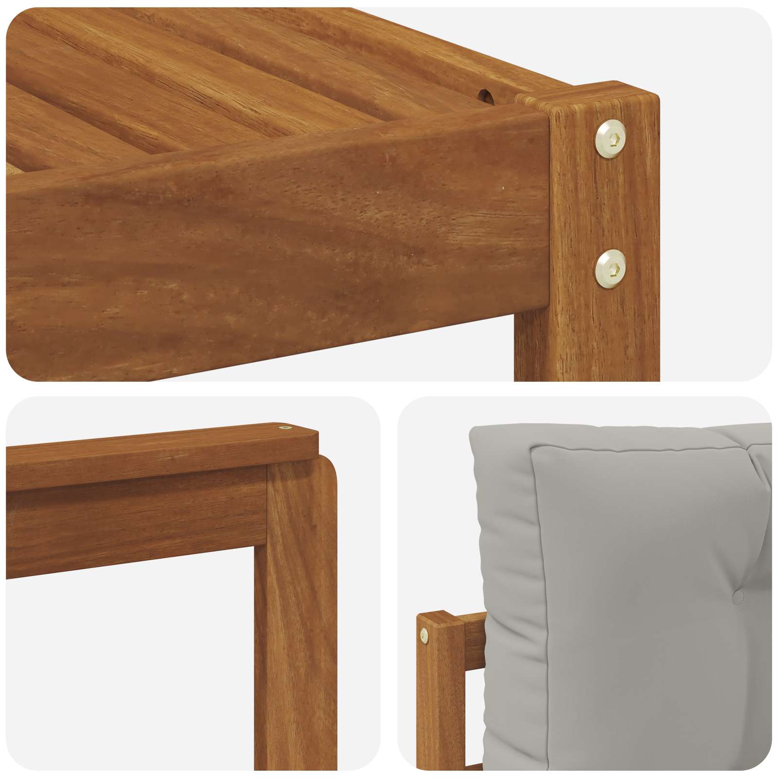 Set vanjskih sofa s jastukom 6 pcs Prirodna i svjetlosiva