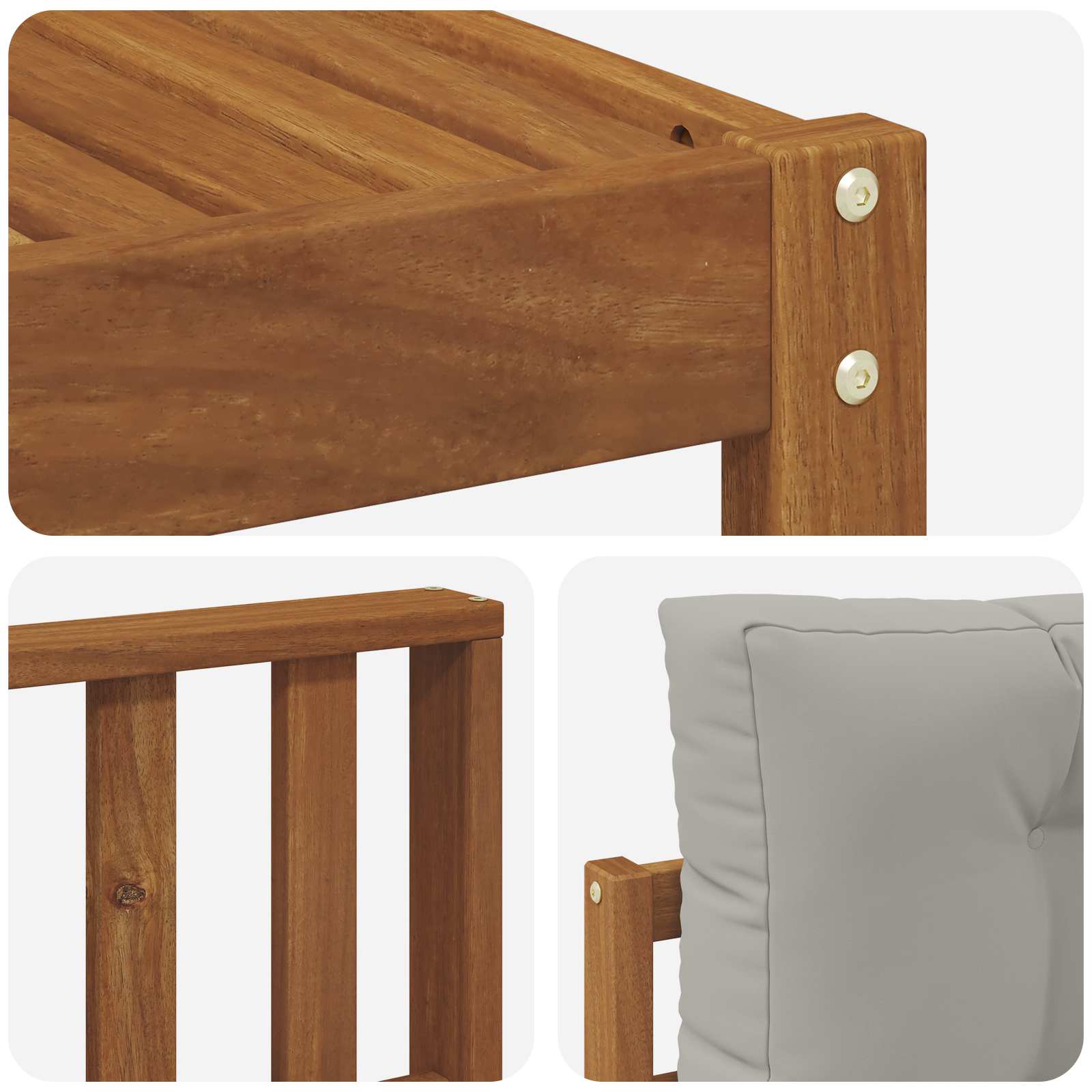 Set vanjskih sofa s jastukom 6 pcs Prirodna i svjetlosiva