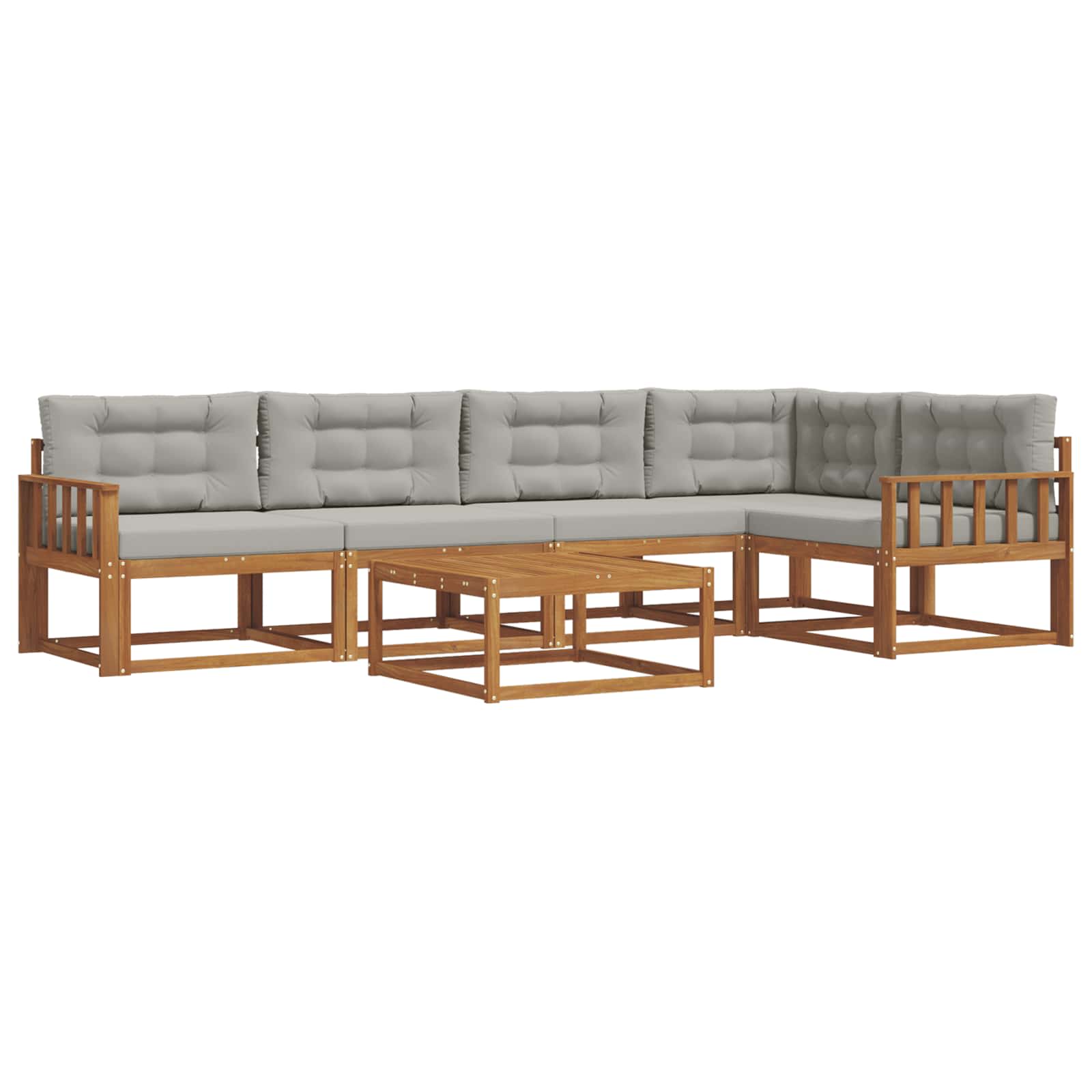 Set vanjskih sofa s jastukom 6 pcs Prirodna i svjetlosiva
