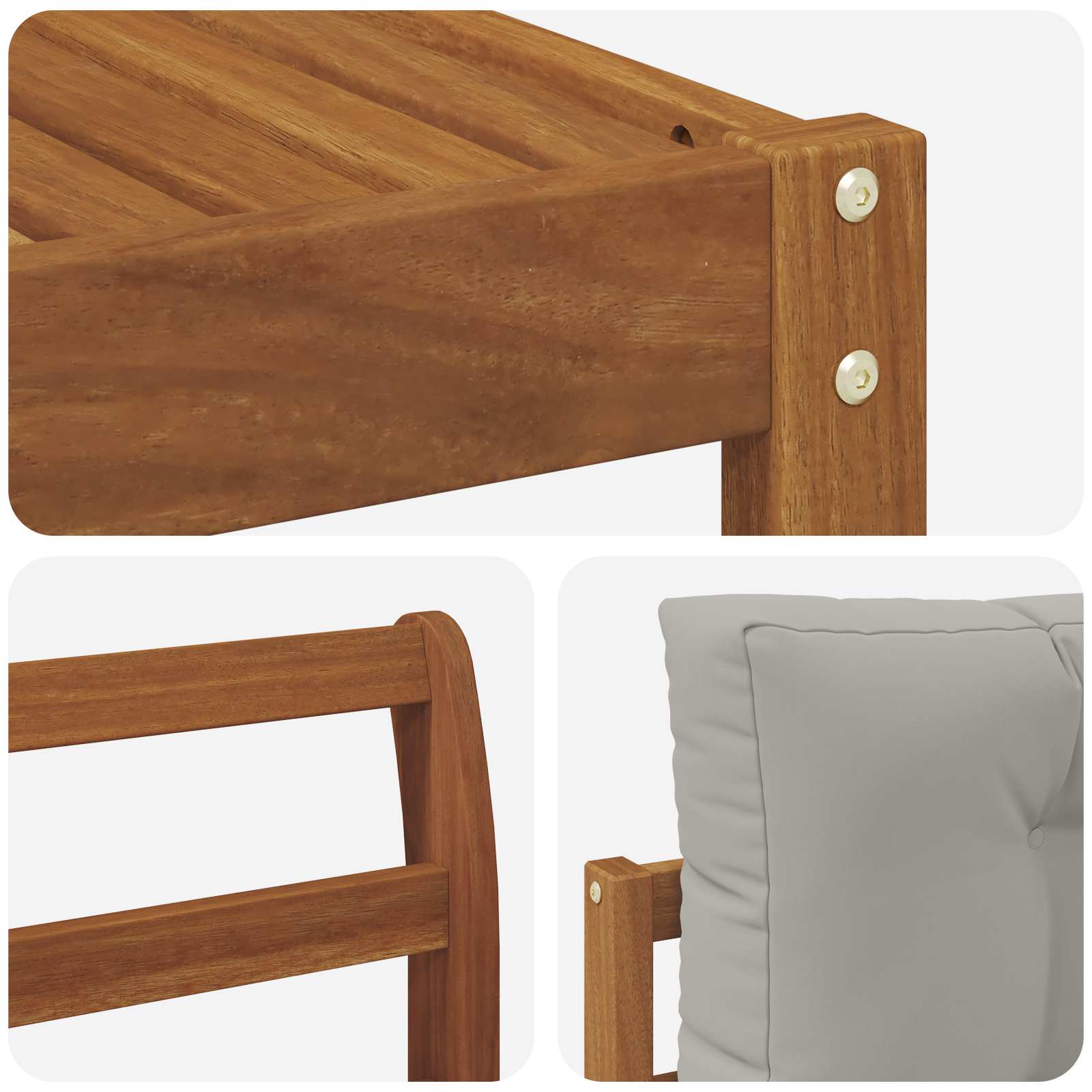 Set vanjskih sofa s jastukom 6 pcs Prirodna i svjetlosiva