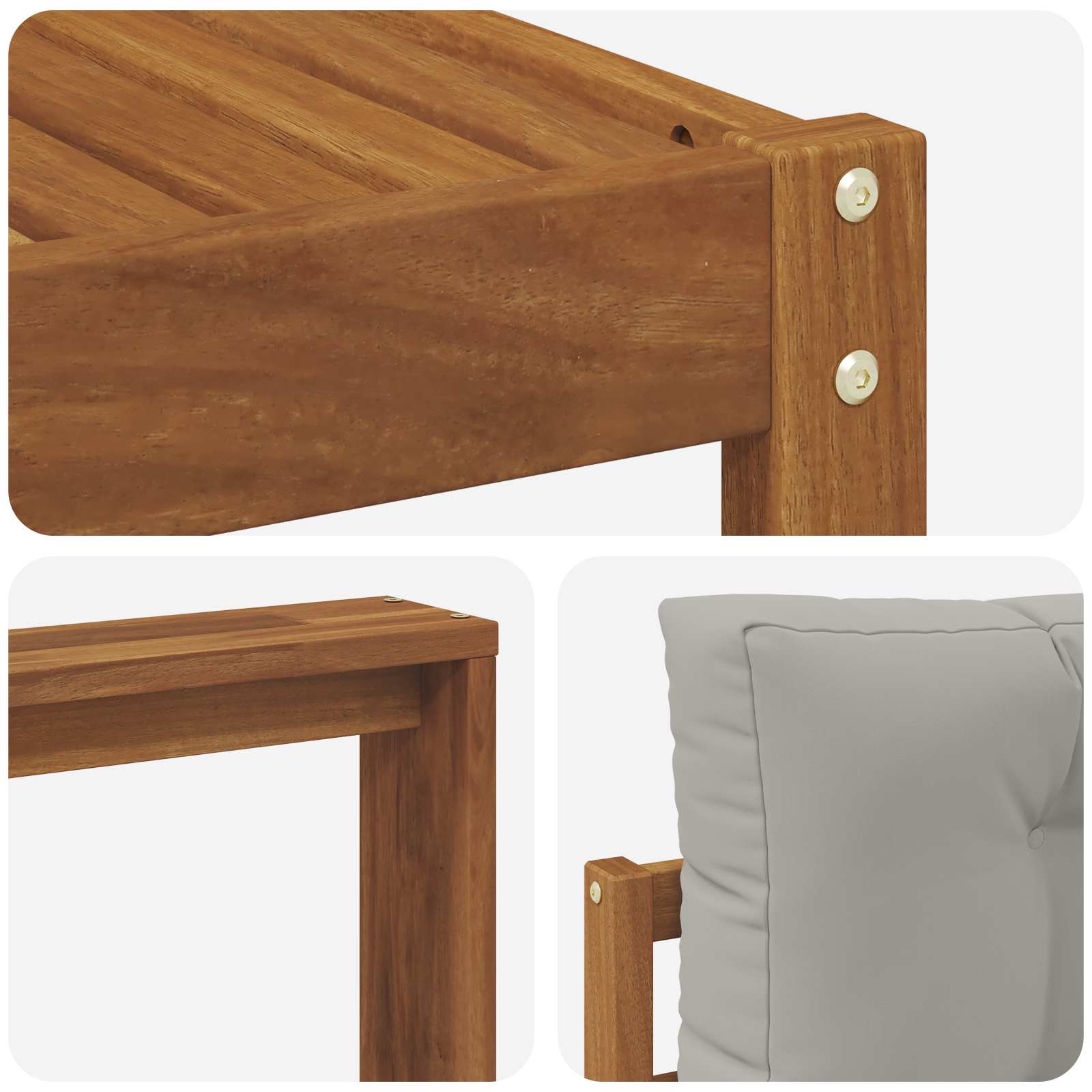 Set vanjskih sofa s jastukom 6 pcs Prirodna i svjetlosiva