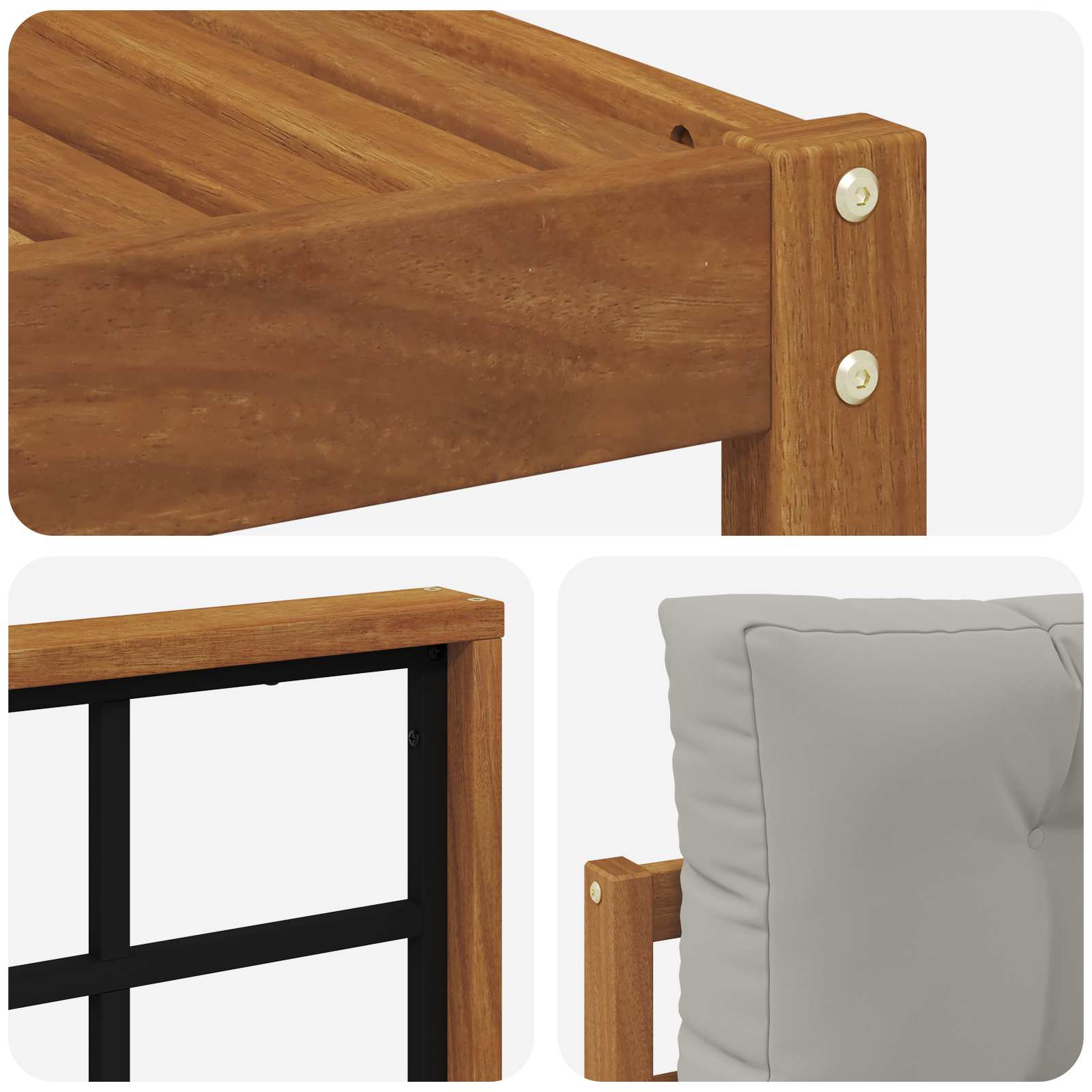 Set vanjskih sofa s jastukom 6 pcs Prirodna i svjetlosiva