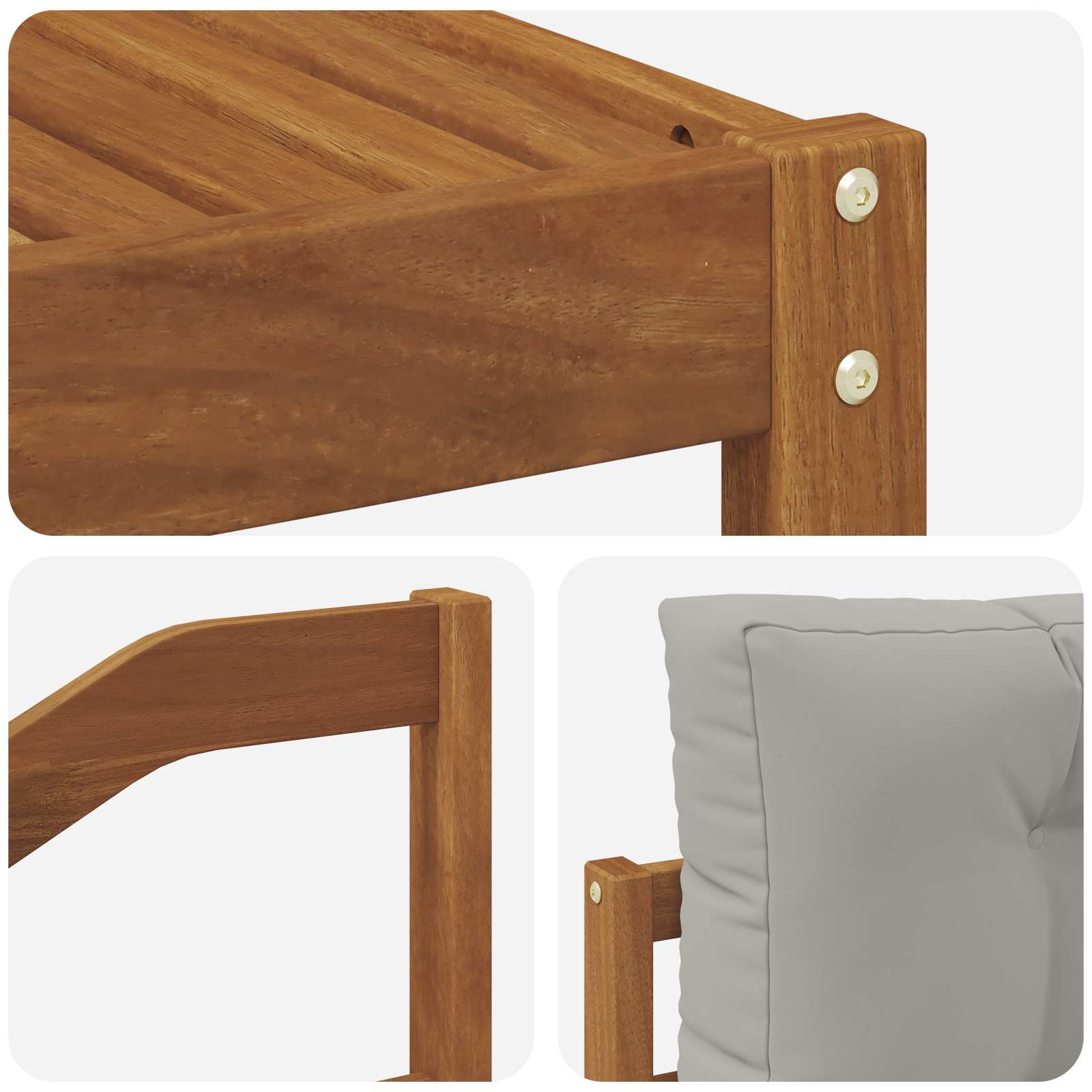 Set vanjskih sofa s jastukom 6 pcs Prirodna i svjetlosiva