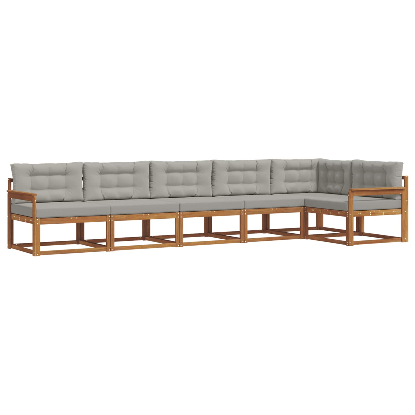 Set vanjskih sofa s jastukom 6 pcs Prirodna i svjetlosiva