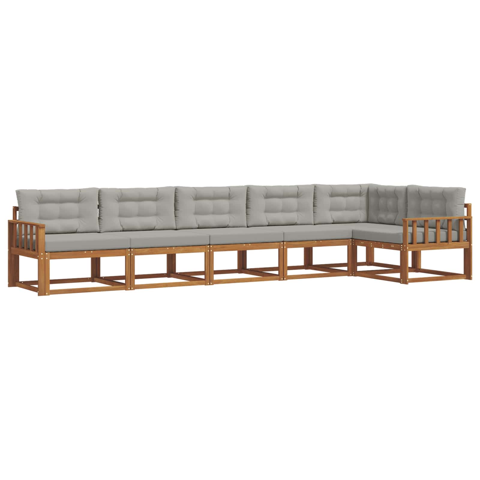 Set vanjskih sofa s jastukom 6 pcs Prirodna i svjetlosiva