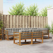 Set vanjskih sofa s jastukom 7 pcs Prirodna i svjetlosiva