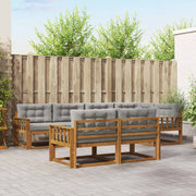 Set vanjskih sofa s jastukom 7 pcs Prirodna i svjetlosiva