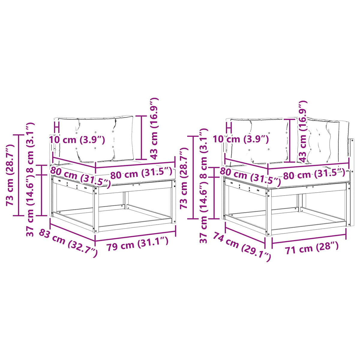 Set vanjskih sofa 8 kom. Prirodna i svjetlosiva