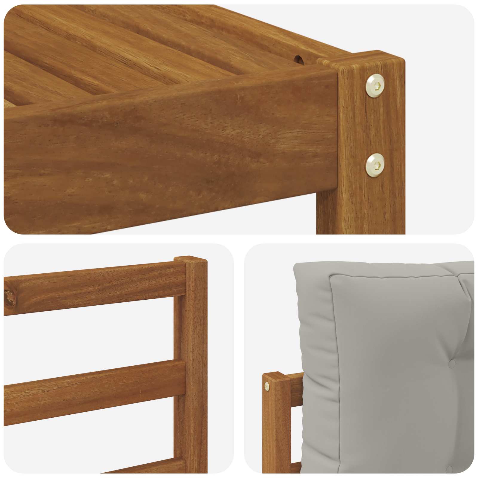 Set vanjskih sofa s jastukom 6 pcs Prirodna i svjetlosiva