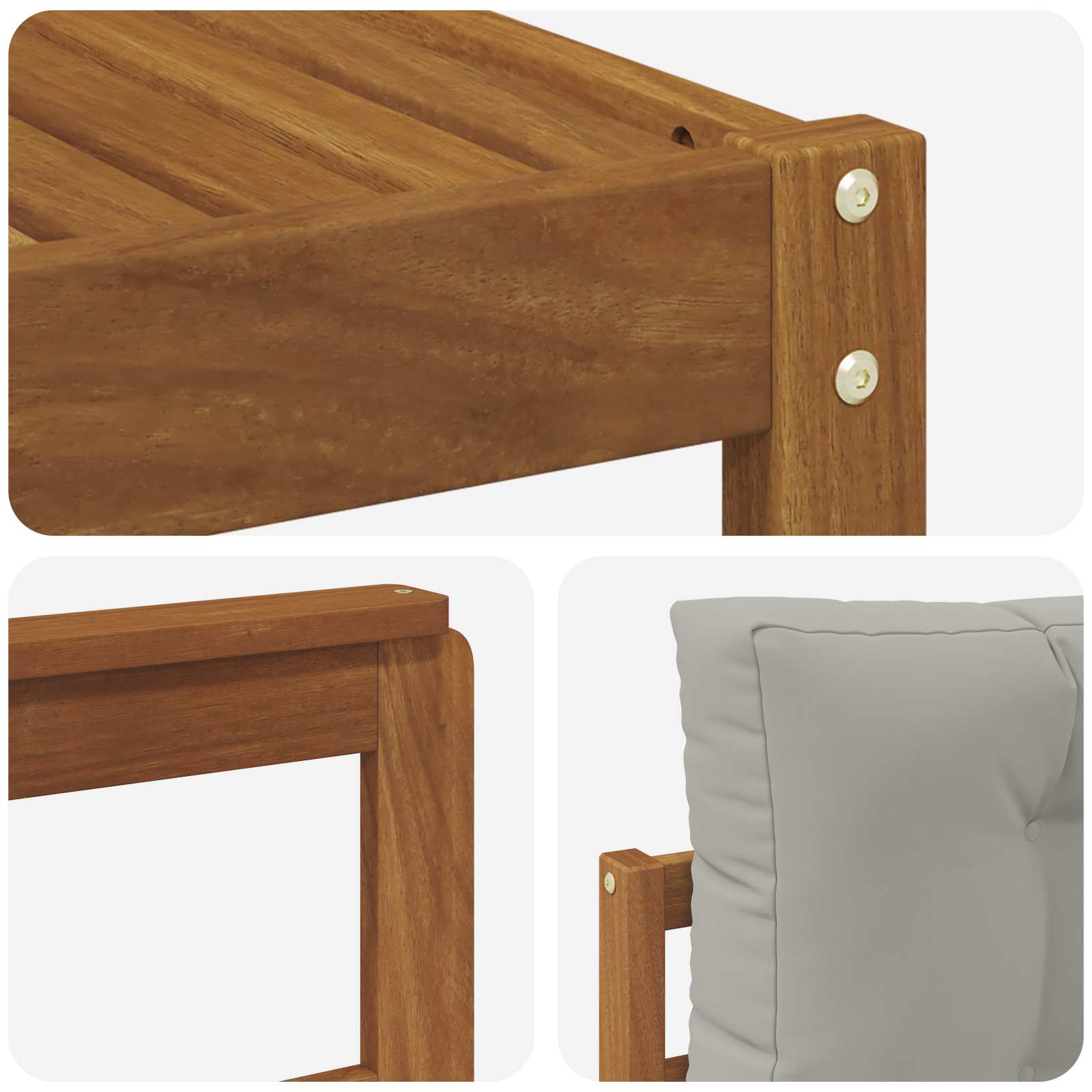 Set vanjskih sofa s jastukom 6 pcs Prirodna i svjetlosiva