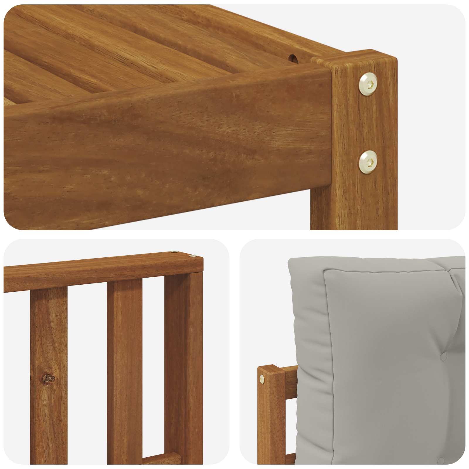 Set vanjskih sofa s jastukom 6 pcs Prirodna i svjetlosiva
