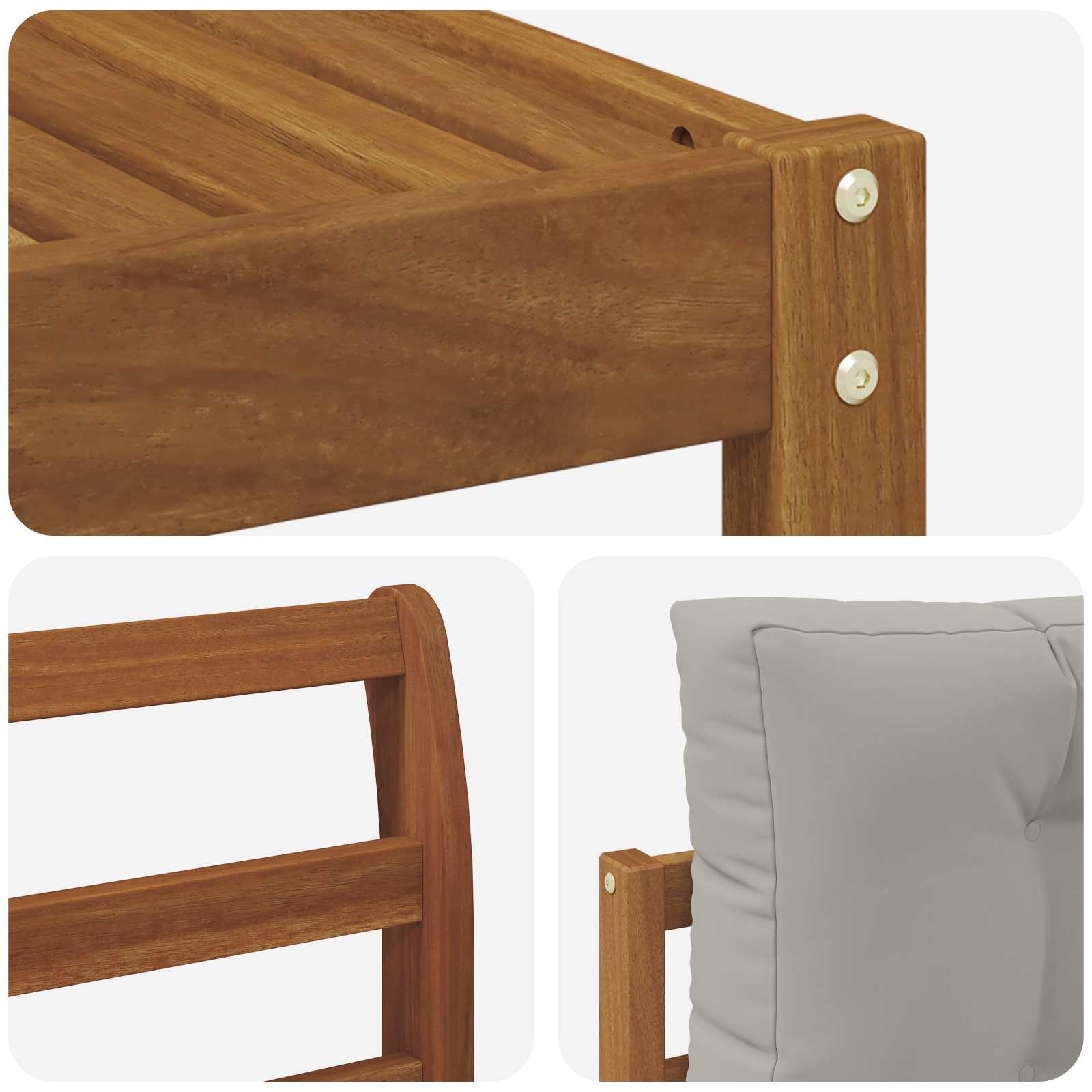 Set vanjskih sofa s jastukom 6 pcs Prirodna i svjetlosiva