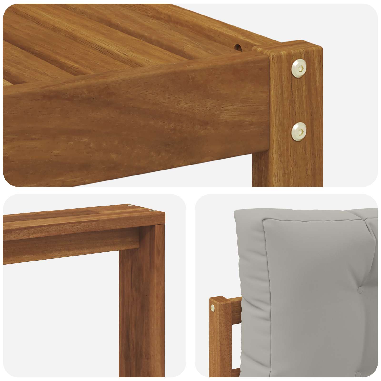 Set vanjskih sofa s jastukom 6 pcs Prirodna i svjetlosiva