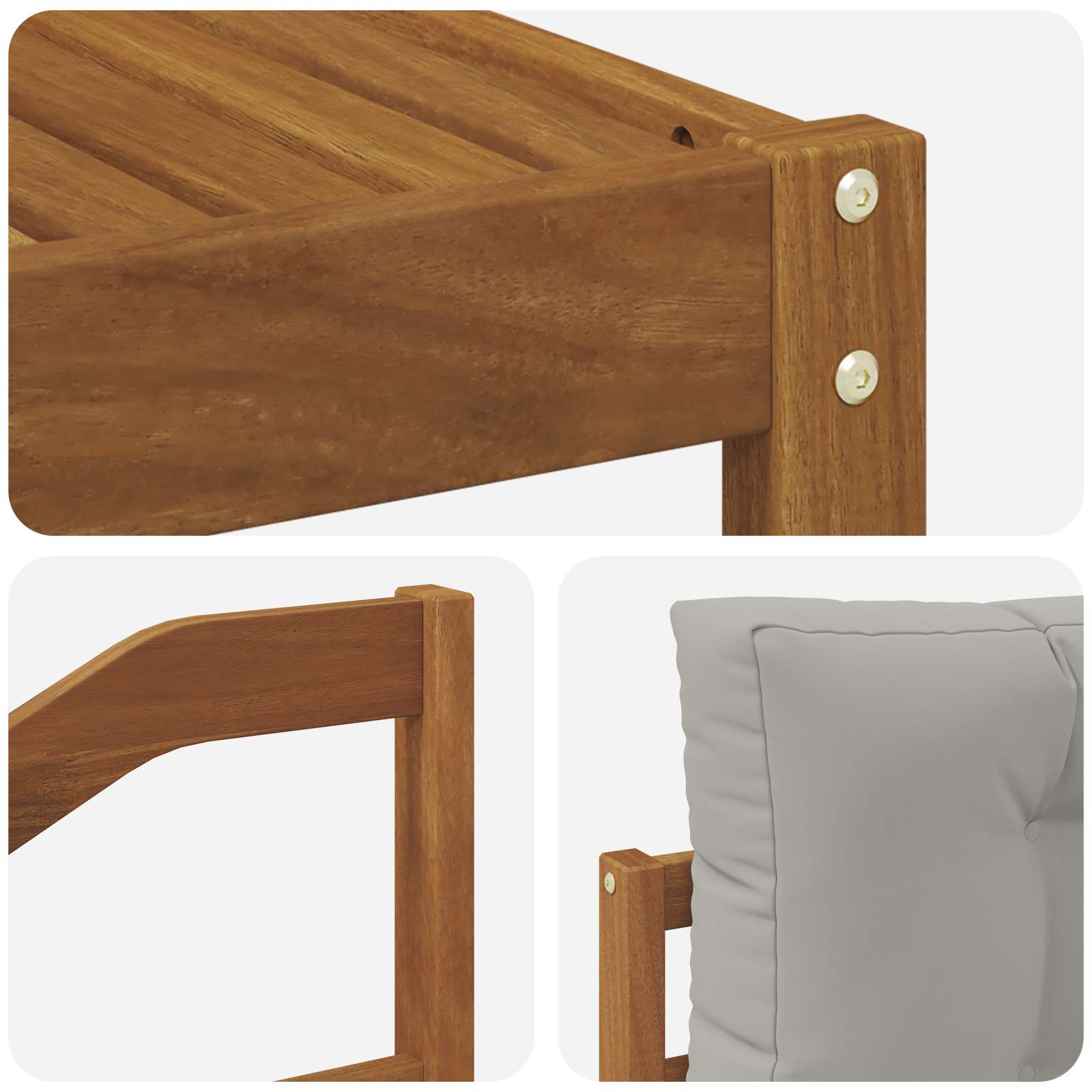 Set vanjskih sofa s jastukom 6 pcs Prirodna i svjetlosiva