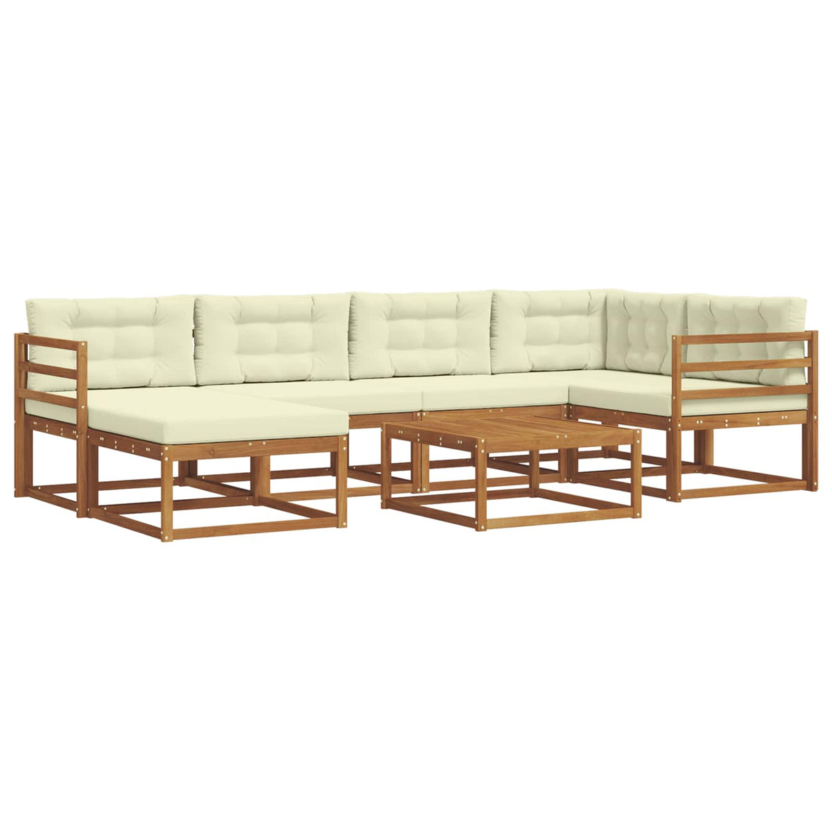 Set vanjskih sofa 7 kom. Prirodna i krem