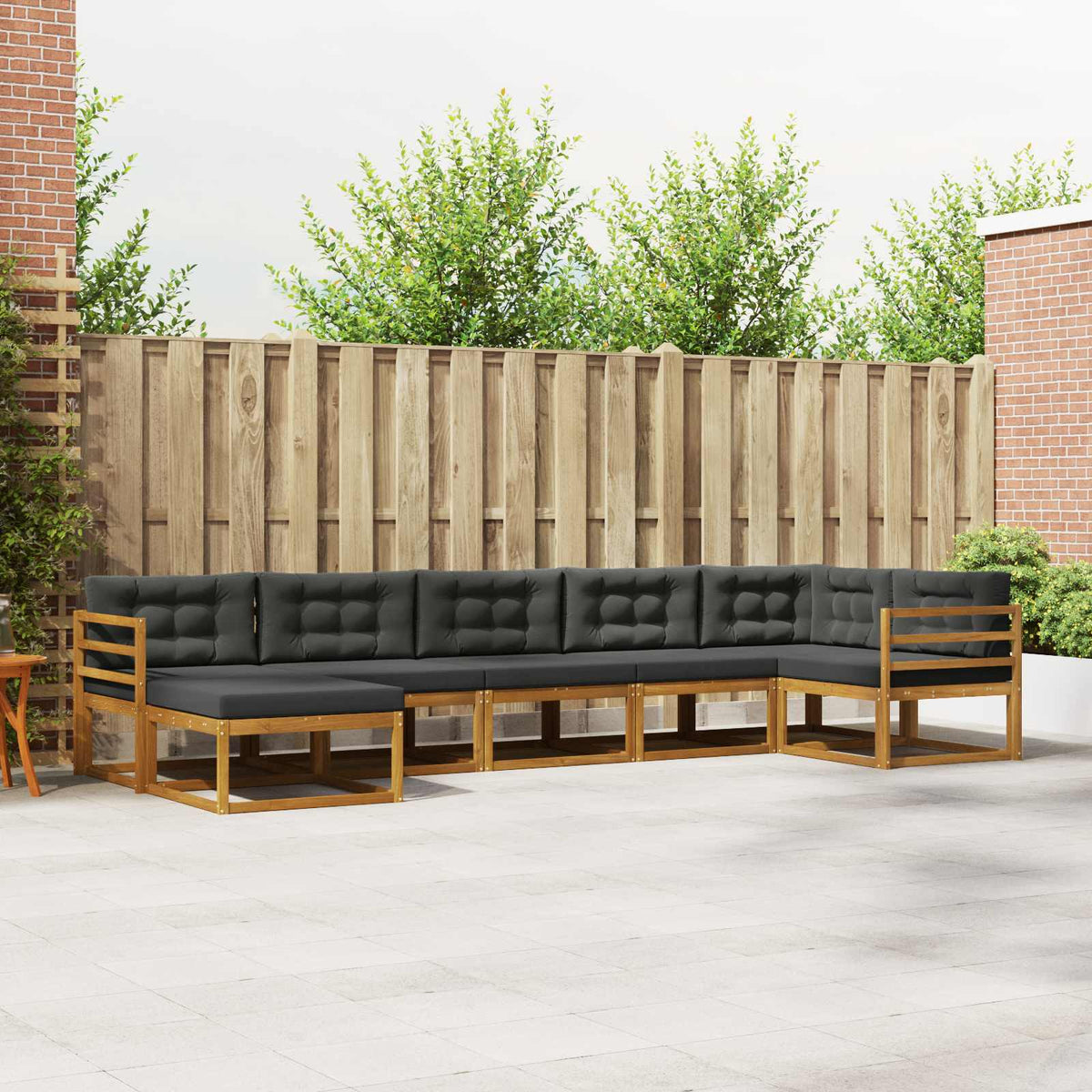 Set vanjskih sofa s jastukom 7 pcs Prirodna i antracit
