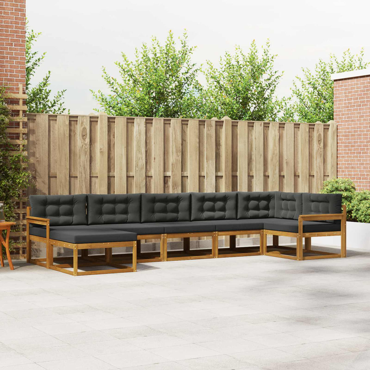 Set vanjskih sofa s jastukom 7 pcs Prirodna i antracit