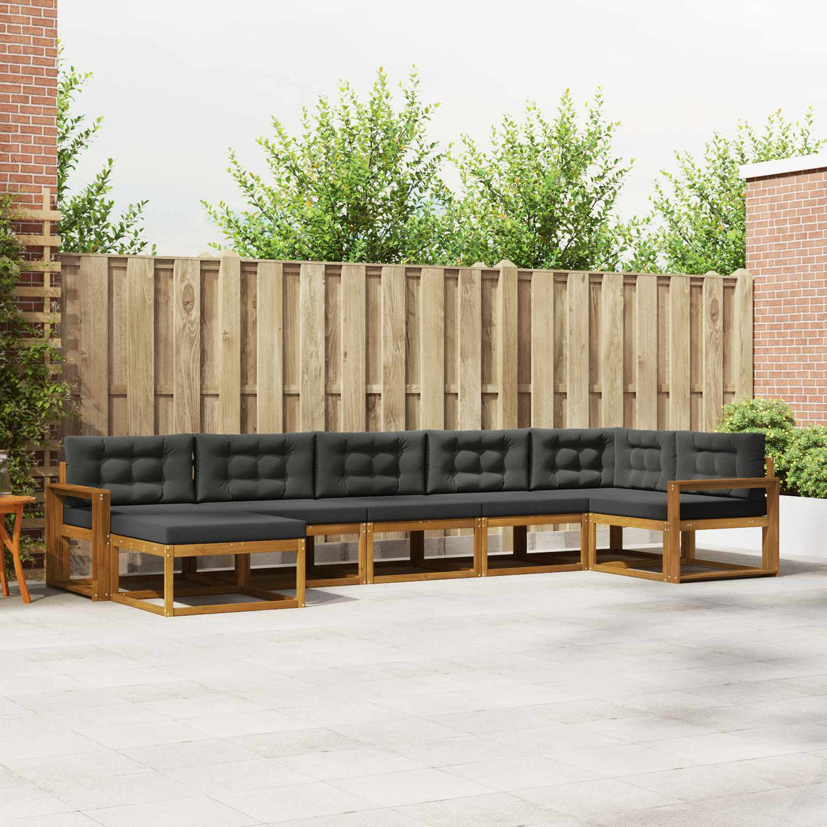 Set vanjskih sofa s jastukom 7 pcs Prirodna i antracit