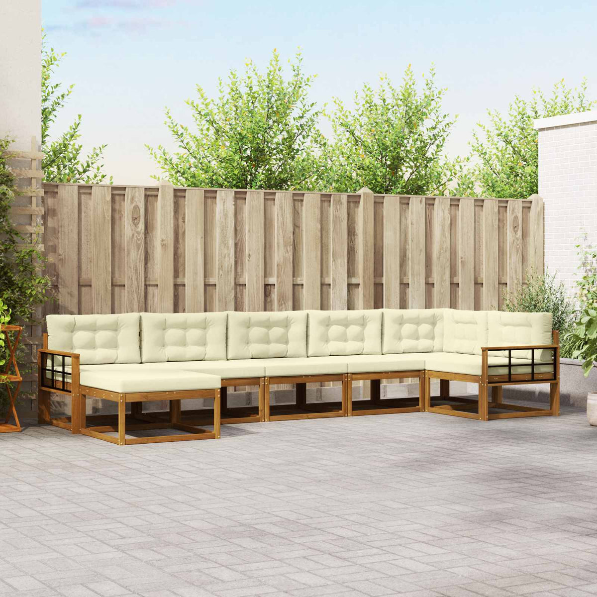 Set vanjskih sofa 7 kom. Prirodna i krem