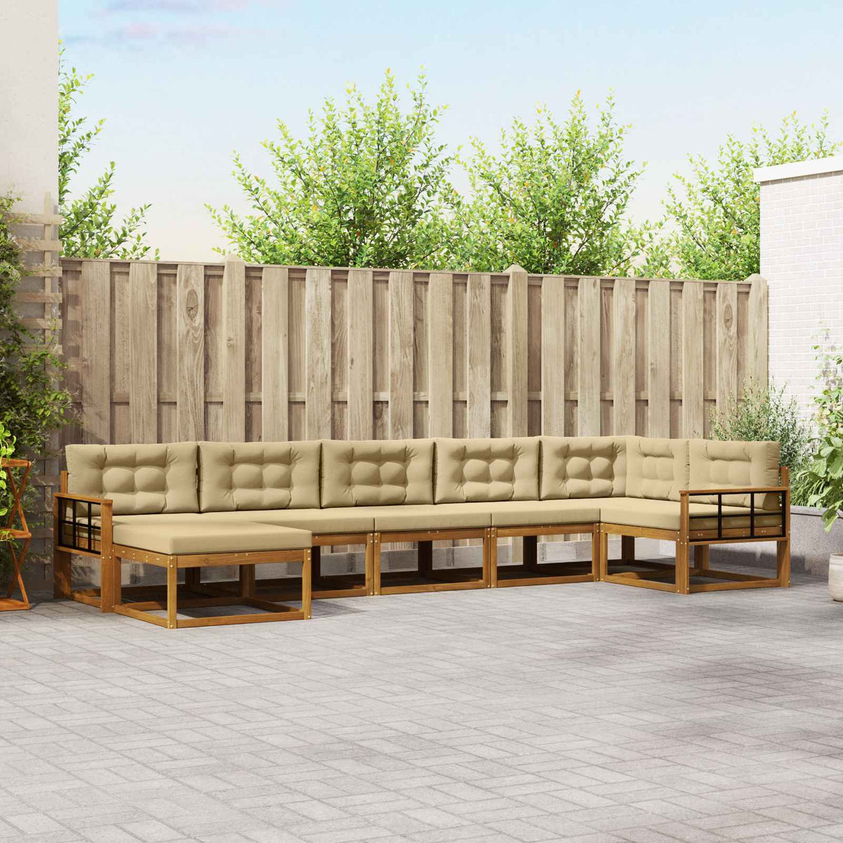 Set vanjskih sofa 7 kom. Prirodna i bež