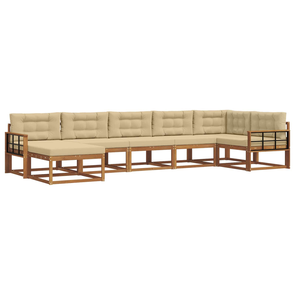 Set vanjskih sofa 7 kom. Prirodna i bež
