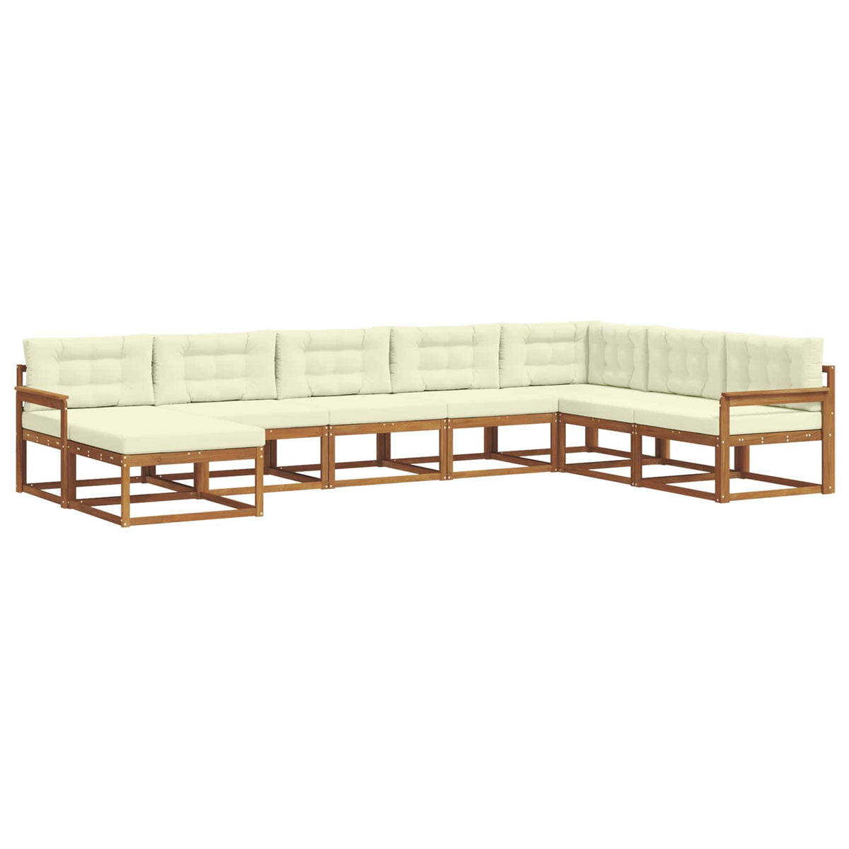 Set vanjskih sofa 8 kom. Prirodna i krem Smeđa 406 x 247,5 x 73 cm