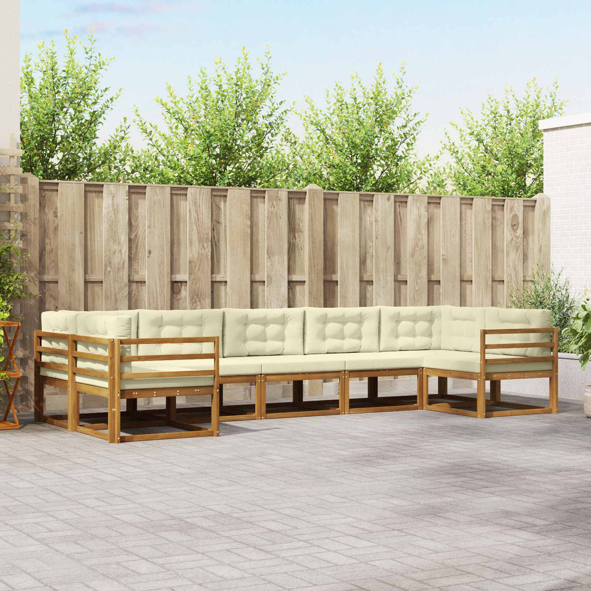 Set vanjskih sofa 7 kom. Prirodna i krem