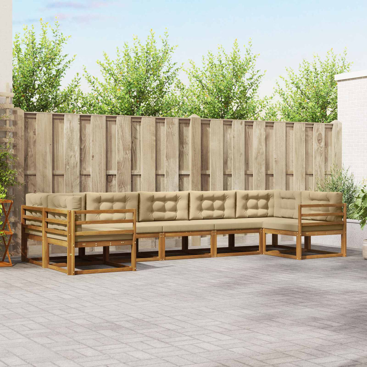 Set vanjskih sofa 7 kom. Prirodna i bež