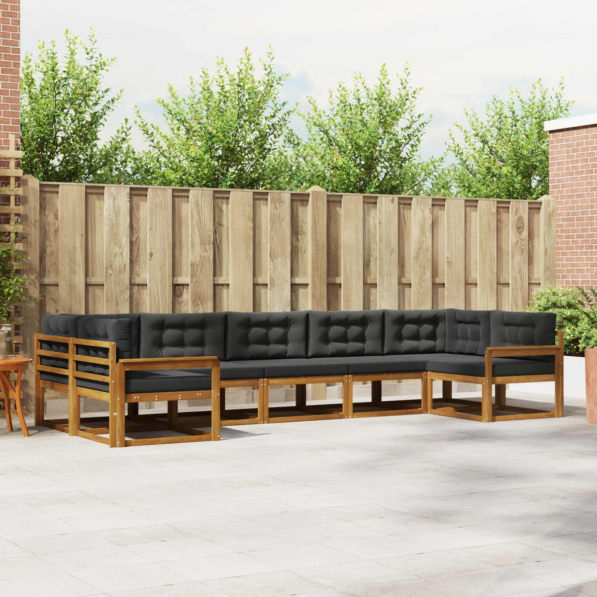 Set vanjskih sofa s jastukom 7 pcs Prirodna i antracit