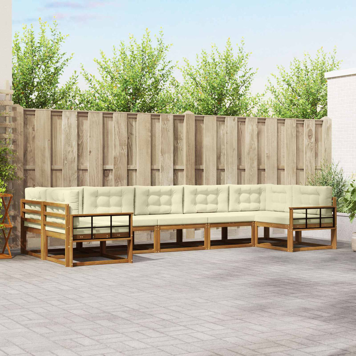 Set vanjskih sofa 7 kom. Prirodna i krem