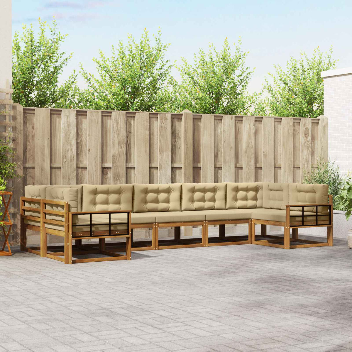 Set vanjskih sofa 7 kom. Prirodna i bež