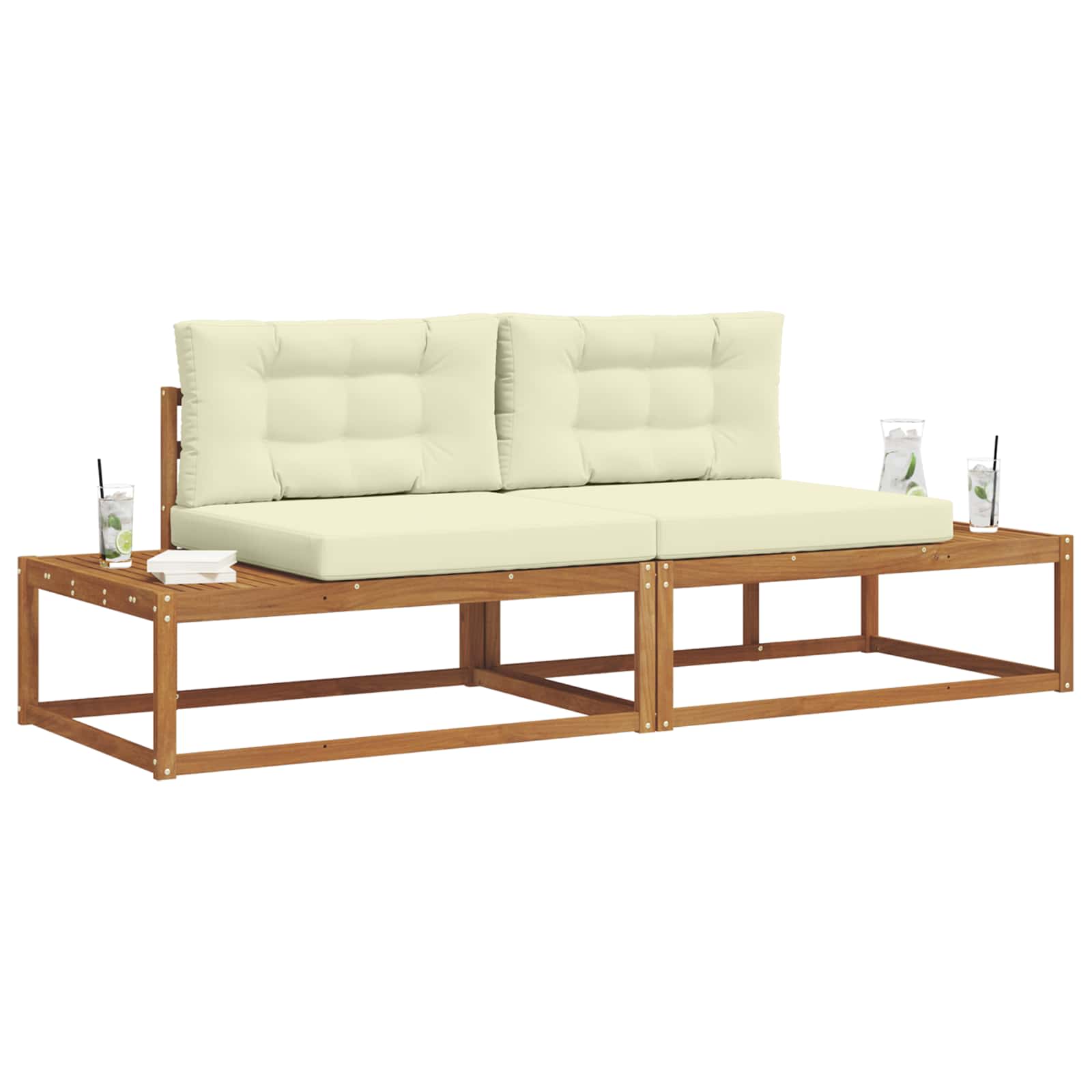 Set vanjskih sofa s jastukom Prirodna i krem
