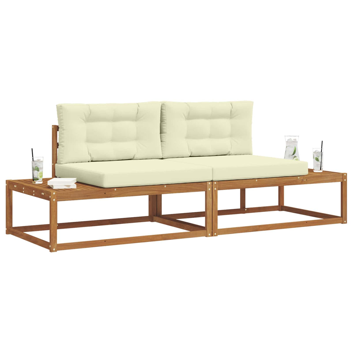 Set vanjskih sofa s jastukom Prirodna i krem