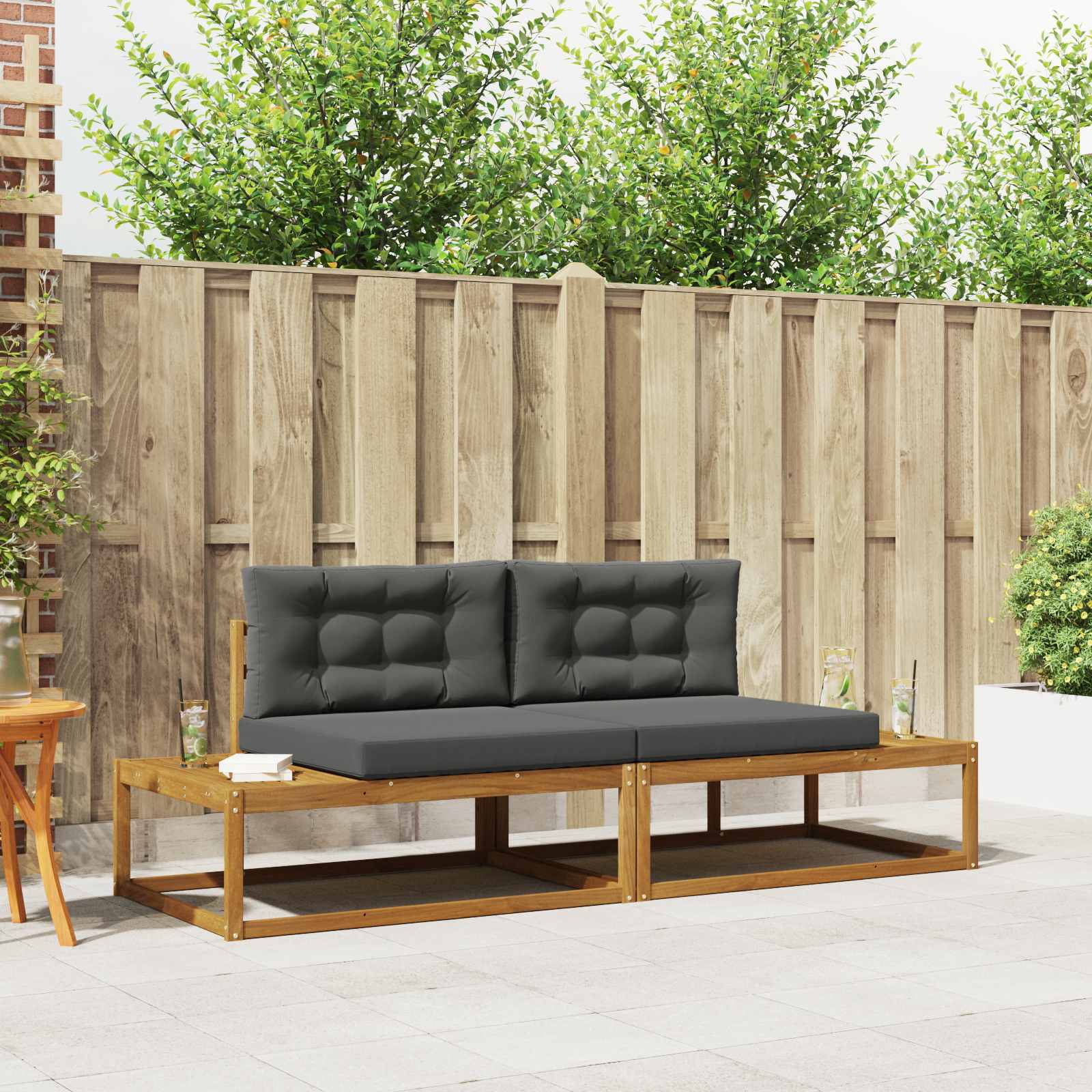 Set vanjskih sofa s jastukom Prirodna i antracit