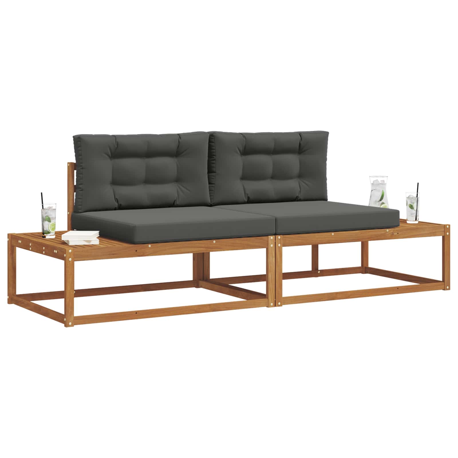 Set vanjskih sofa s jastukom Prirodna i antracit