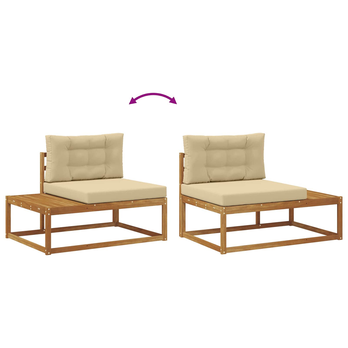 Set vanjskih sofa s jastukom Prirodna i bež