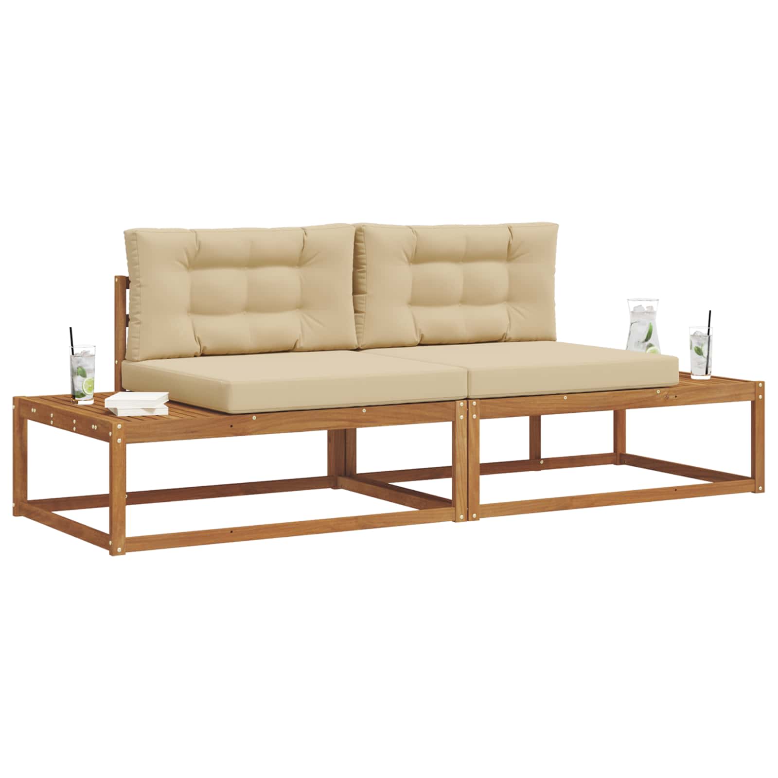 Set vanjskih sofa s jastukom Prirodna i bež