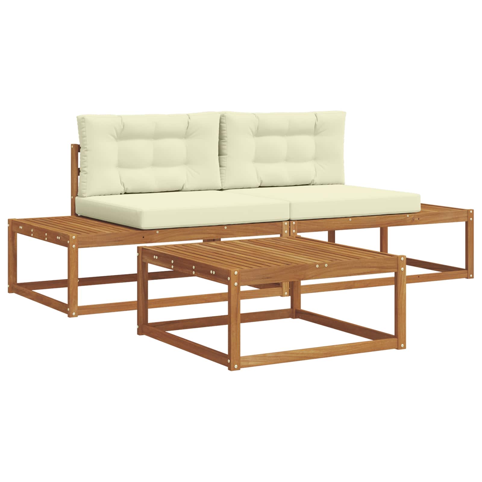 Set vanjskih sofa s jastukom Prirodna i krem