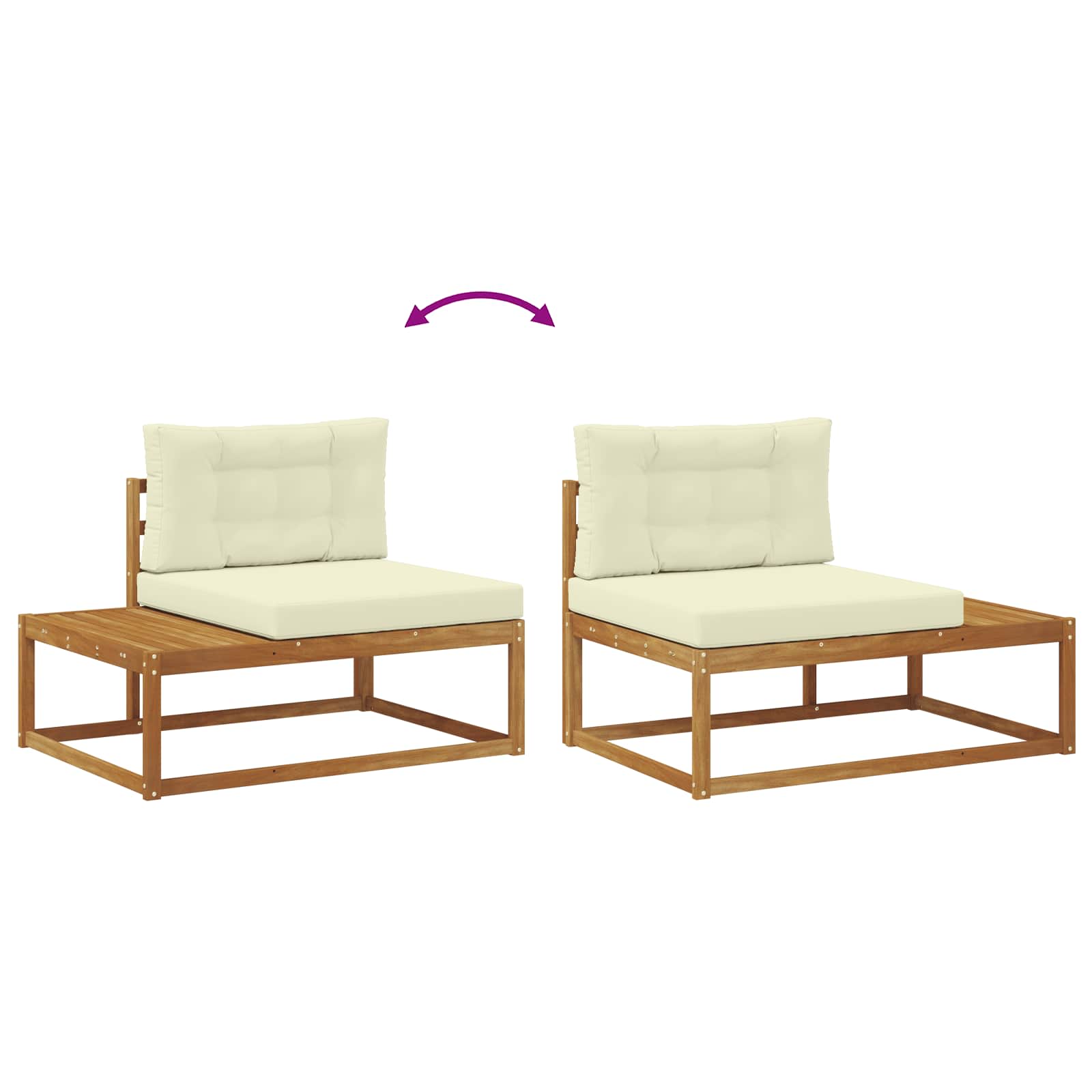 Set vanjskih sofa s jastukom Prirodna i krem