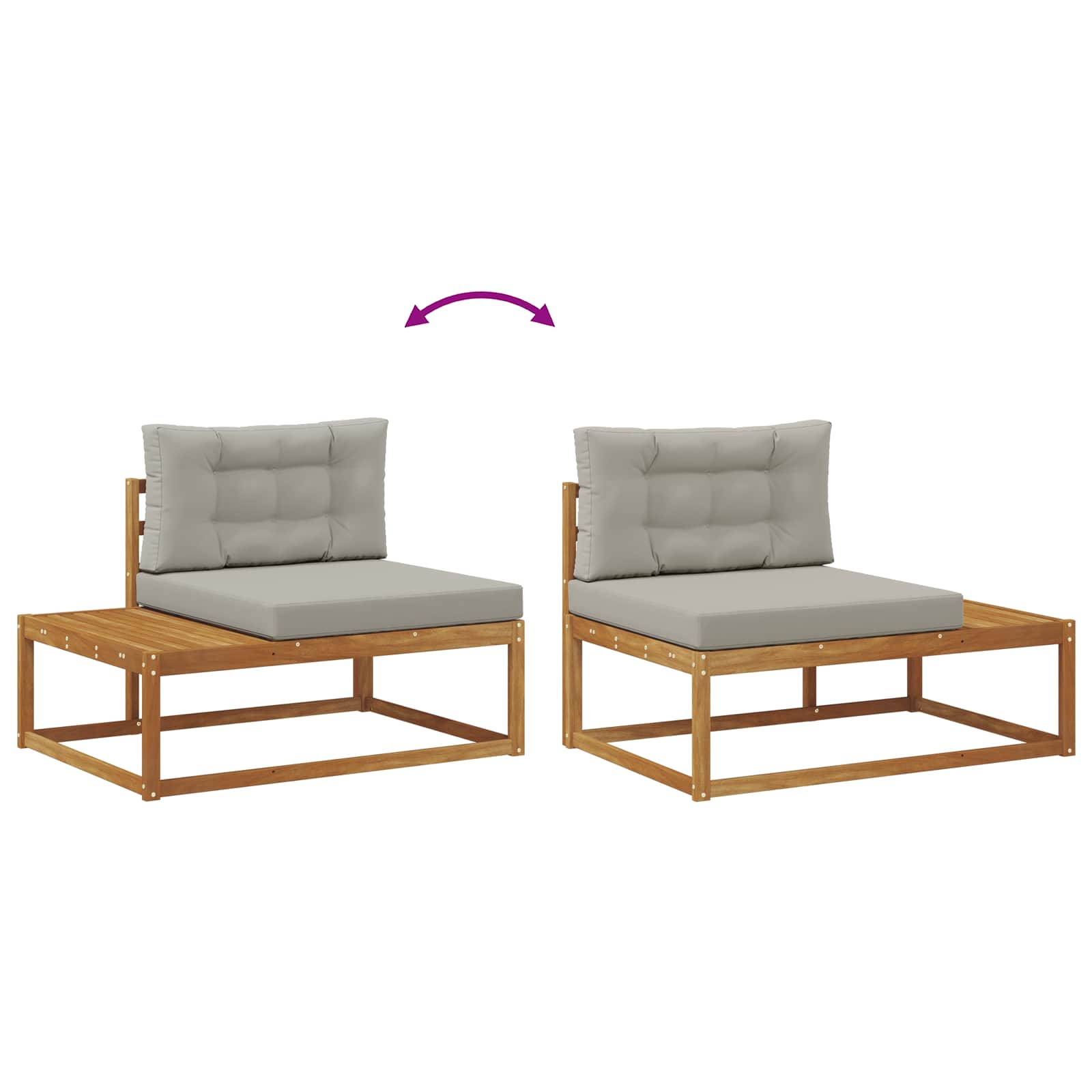 Set vanjskih sofa s jastukom Prirodna i svijetlo siva