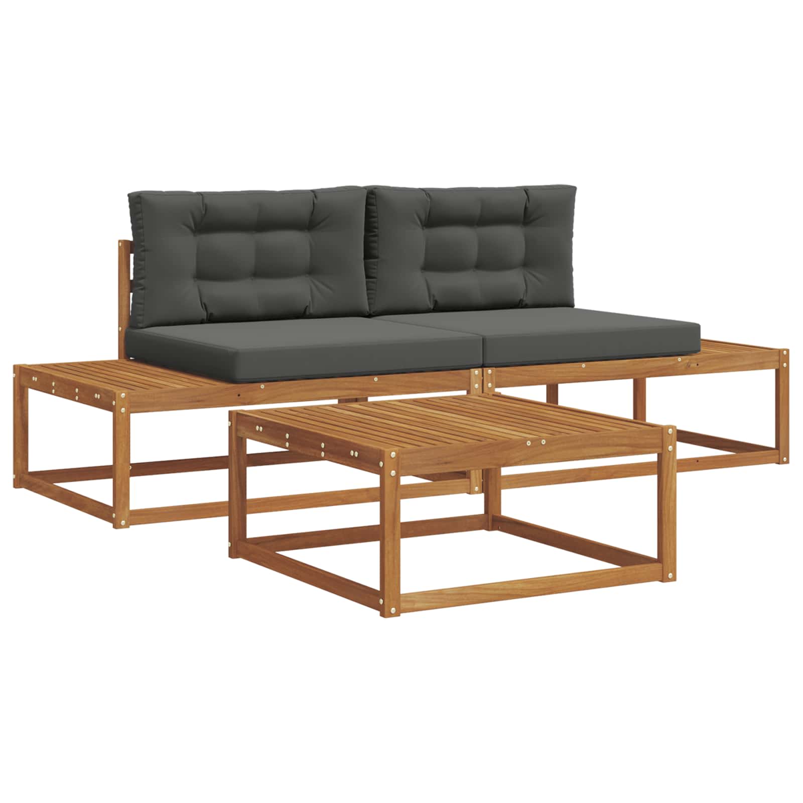 Set vanjskih sofa s jastukom Prirodna i antracit