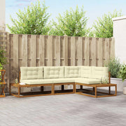 Set vanjskih sofa Prirodna i krem