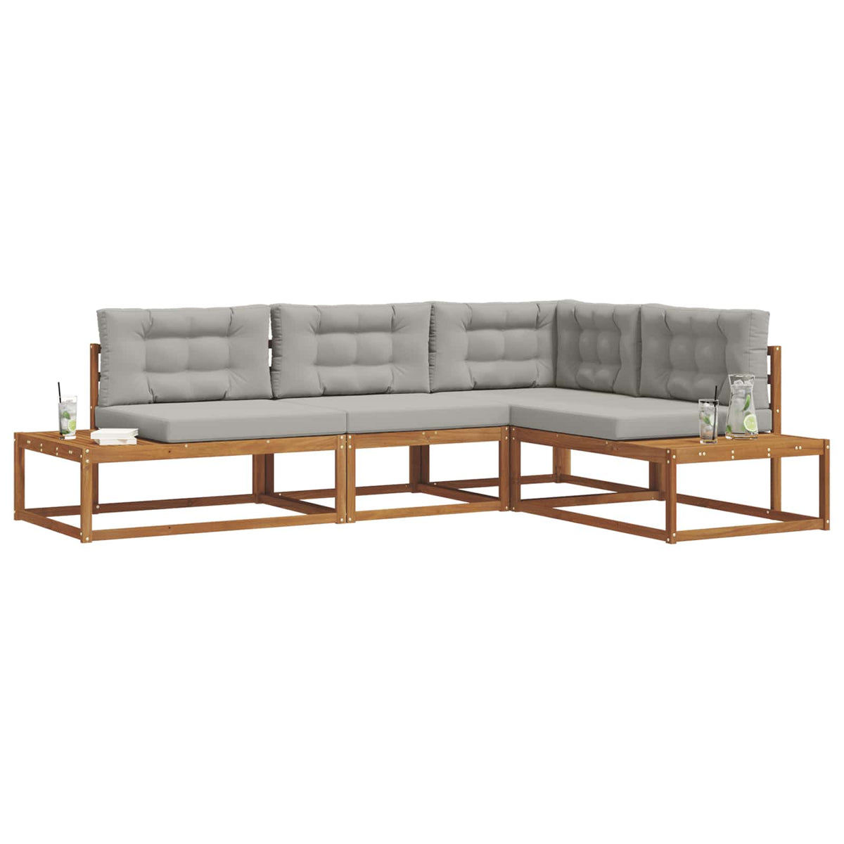 Set vanjskih sofa Prirodna i svijetlo siva