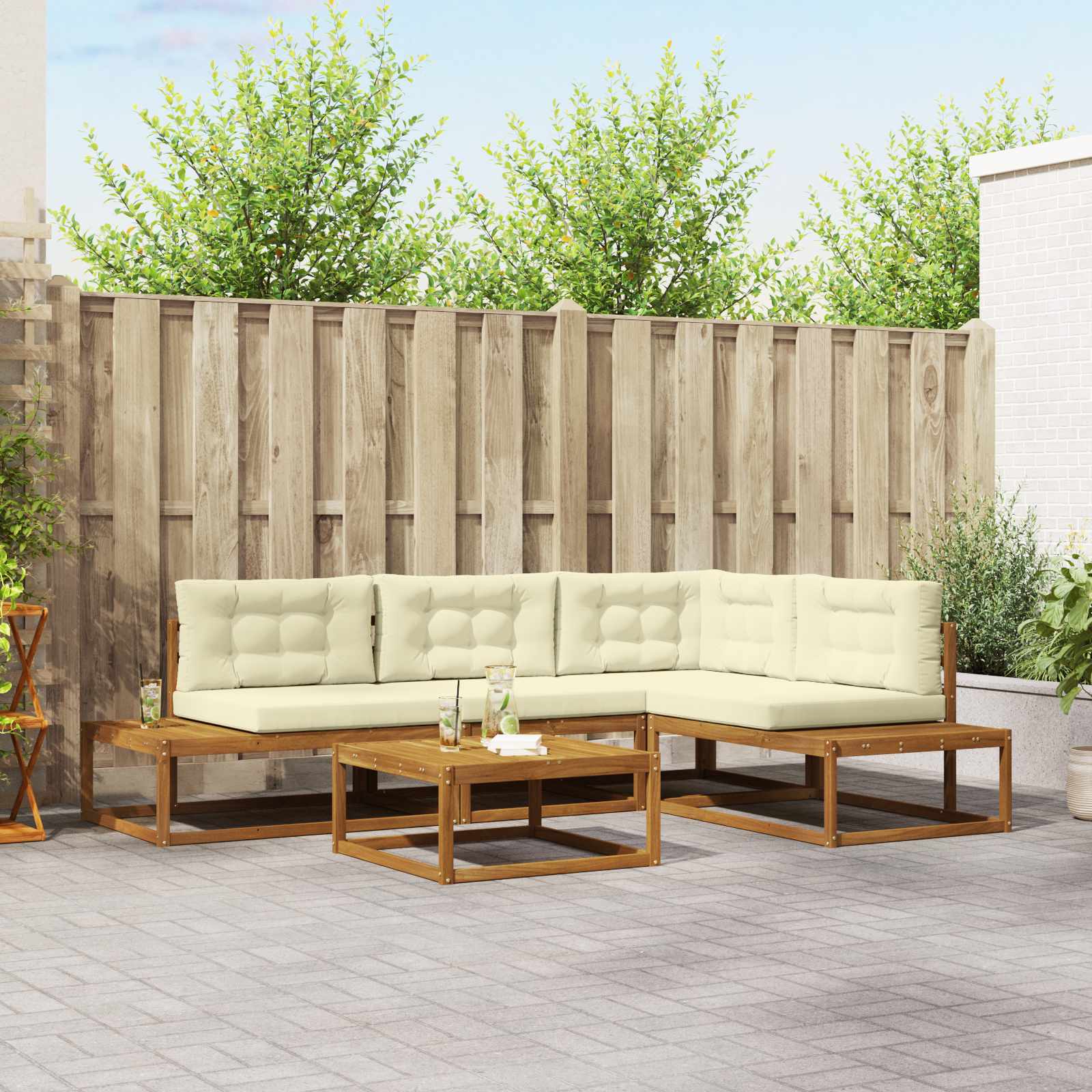 Set vanjskih sofa Prirodna i krem