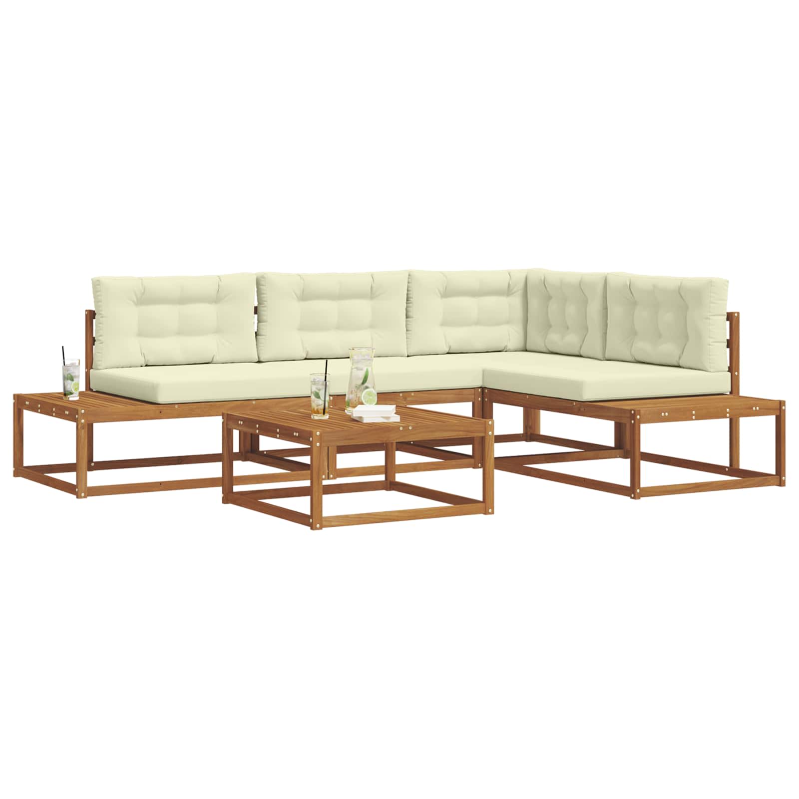 Set vanjskih sofa Prirodna i krem
